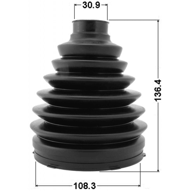 BOOT OUTER CV JOINT KIT PVC 108.3X136.4X30.9 - Image 2