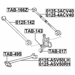 Alternative view of REAR RIGHT TRAILING ROD