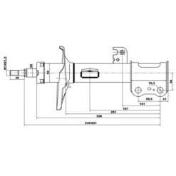 Alternative view of SHOCK ABSORBER FRONT LEFT