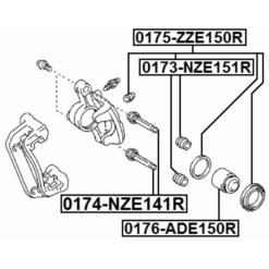 Alternative view of REAR BRAKE CALIPER SLIDE PIN BOOT