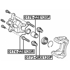 Alternative view of FRONT CALIPER SLIDE PIN
