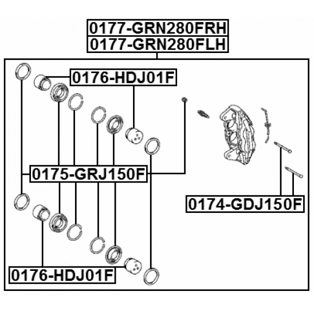 FRONT BRAKE CALIPER REPAIR KIT (SET FOR TWO SIDES) - Image 2