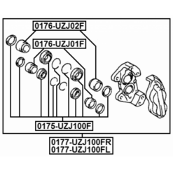 Alternative view of FRONT LEFT BRAKE CALIPER ASSEMBLY