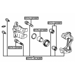 Alternative view of FRONT BRAKE CALIPER BRACKET CARRIER (WITH SLIDE PINS)