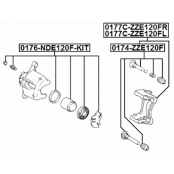 Alternative view of FRONT RIGHT BRAKE CALIPER BRACKET CARRIER (WITH SLIDE PINS)
