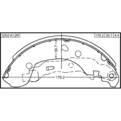 Alternative view of SHOE KIT, REAR BRAKE - KIT (WITH PARKING BRAKE LEVER, WITH SPRINGS)