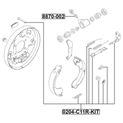 Alternative view of BRAKE SHOE FITTING KIT (SET FOR TWO SIDES)