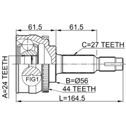 Alternative view of OUTER CV JOINT 24X56X27
