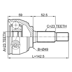 Alternative view of OUTER CV JOINT 23X49X23