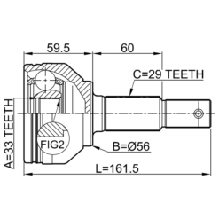 Alternative view of OUTER CV JOINT 33X56X29