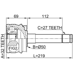 Alternative view of OUTER CV JOINT 32X50X27
