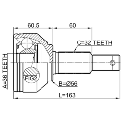 Alternative view of OUTER CV JOINT 36X56X32