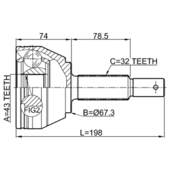 Alternative view of OUTER CV JOINT 43X67X32