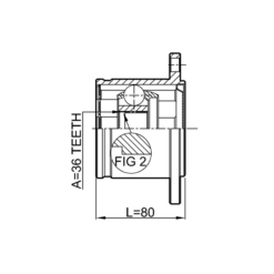 Alternative view of INNER CV JOINT 36X114