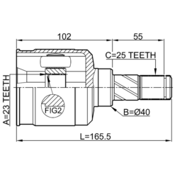 Alternative view of INNER CV JOINT LEFT 23X40X25