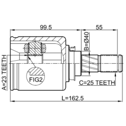 Alternative view of INNER CV JOINT 23X40X25