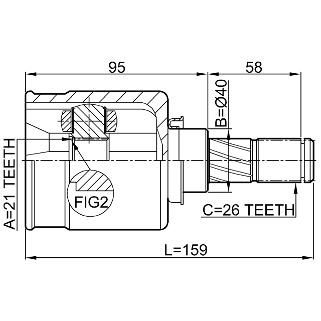 INNER CV JOINT 21X40X26 - Image 2