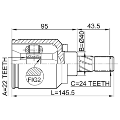 Alternative view of INNER CV JOINT 22X40X24