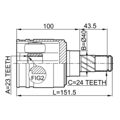 Alternative view of INNER CV JOINT 23X40X24