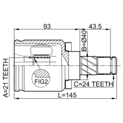 Alternative view of INNER CV JOINT 21X40X24