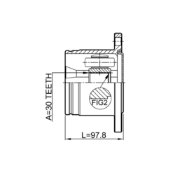 Alternative view of REAR INNER CV JOINT 30X131.9