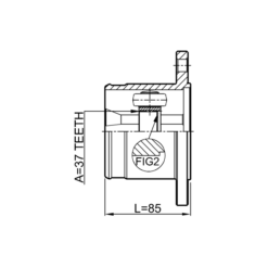Alternative view of REAR INNER CV JOINT 37X132