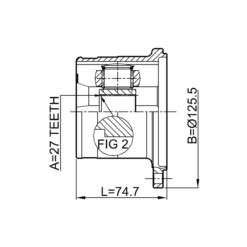 Alternative view of INNER CV JOINT 27X126