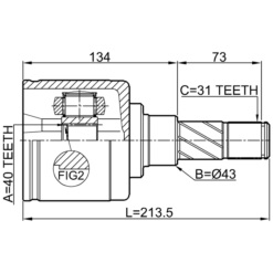 Alternative view of INNER CV JOINT 40X43X31