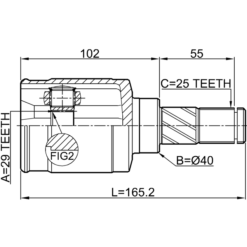 Alternative view of INNER CV JOINT RIGHT 29X40X25