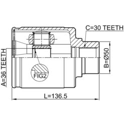 Alternative view of INNER CV JOINT RIGHT 36X50X30