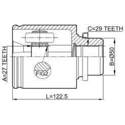 Alternative view of INNER CV JOINT RIGHT 27X50X29