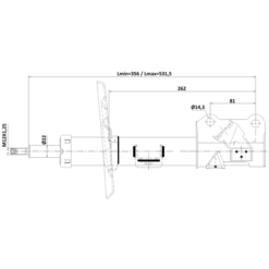 Alternative view of SHOCK ABSORBER FRONT LEFT GAS.TWIN TUBE