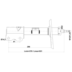 Alternative view of SHOCK ABSORBER FRONT RIGHT GAS.TWIN TUBE