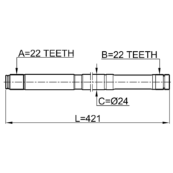 Alternative view of AXLE HALF SHAFT LEFT 22X421X22