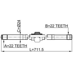 Alternative view of AXLE HALF SHAFT RIGHT 22X712X22