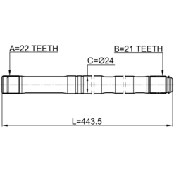 Alternative view of AXLE HALF SHAFT LEFT 21X443.5X22