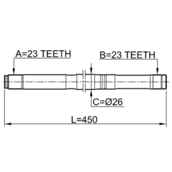 Alternative view of AXLE HALF SHAFT LEFT 23X450X23