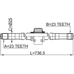 Alternative view of AXLE HALF SHAFT RIGHT 23X737X23