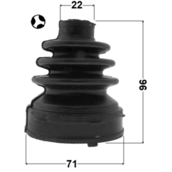 Alternative view of BOOT INNER CV JOINT KIT 71X96X22