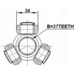 Alternative view of TRIPOD JOINT 27X34