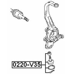 Alternative view of BALL JOINT FRONT STEERING KNUCKLE
