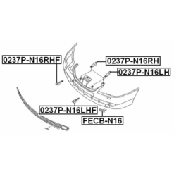 Alternative view of RETAINER FRONT BUMPER LEFT