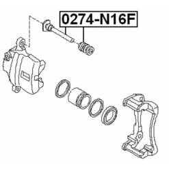 Alternative view of FRONT CALIPER SLIDE PIN KIT (SET FOR TWO SIDES)