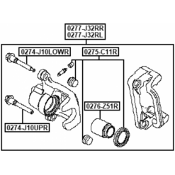 Alternative view of REAR LEFT BRAKE CALIPER ASSEMBLY (WITH BRACKET)