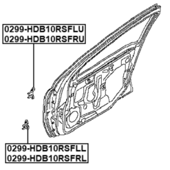 Alternative view of FRONT LEFT DOOR LOWER HINGE