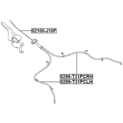 Alternative view of PARKING BRAKE CABLE, RIGHT