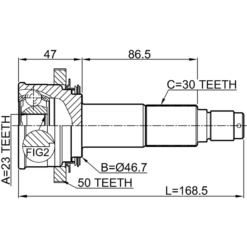 Alternative view of OUTER CV JOINT REAR 23X46.7X30