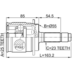 Alternative view of OUTER CV JOINT REAR 25X55X23
