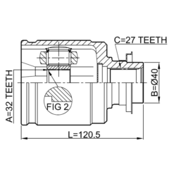 Alternative view of INNER CV JOINT 32X40X27