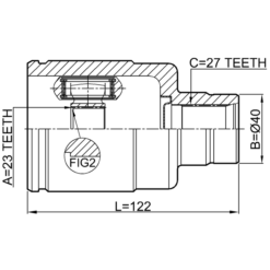 Alternative view of INNER CV JOINT RIGHT 23X40X27